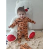 Pooh Desenli Zebra Çizgili Şapkalı Sweatli 3lü Kız Erkek Bebek Tulumu(sarı) Sarı