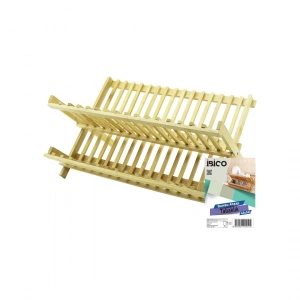 Ahşap Bambu Bulaşık - Tabaklık Tezgah Üstü 43x43cm