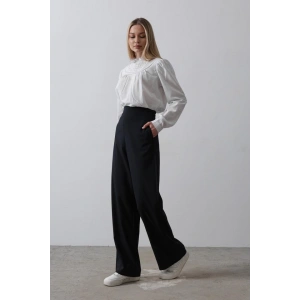 Beli Yarım Lastikli Palazzo Pantolon - Lacivert