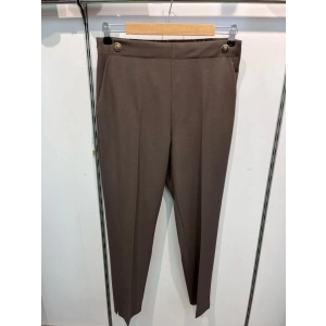 Dekorati̇f Düğmeli̇ Arka Bel Lasti̇kli̇ Pantolon