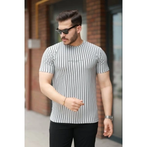 Erkek Dikey çizgili Ottoman Kumaş Kısa Kollu Tişört