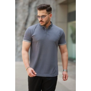 Erkek Düğmeli Yaka Waffle Kumaş Kısa Kollu Tişört