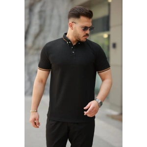 Erkek Düğmeli Yaka Waffle Kumaş Kısa Kollu Tişört