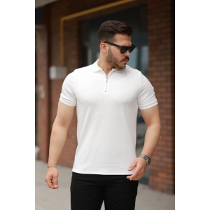 Erkek Fermuarlı Yaka Kısa Kollu Tişört