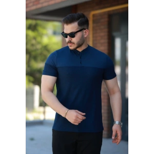 Erkek Hakim Yakalı Kısa Kollu Pamuklu T-shirt