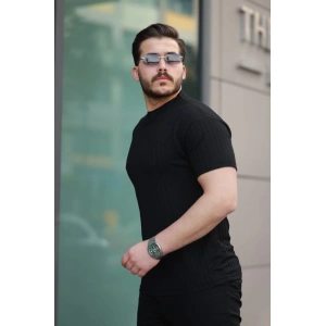 Erkek Kısa Kollu örgü Kumaş Bisiklet Yaka T-shirt