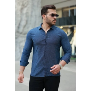 Erkek Pamuklu Keten Gömlek