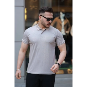 Erkek Yakalı Kagi Kumaş Kısa Kollu T-shirt