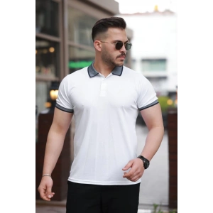 Erkek Yakalı Kagi Kumaş Kısa Kollu T-shirt