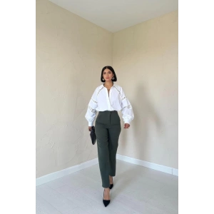 Haki Pensli Ve Dar Paça Pantolon