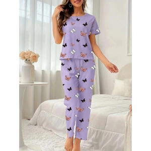 Kadın Kısa Kollu Bisiklet Yaka Kelebek Baskılı Süprem Ikili Takım