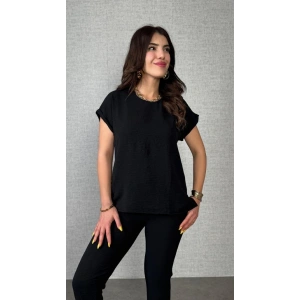 Kadın Kısa Kollu Yuvarlak Yaka Aerobin Bluz Ve Pantolon Ikili Takım