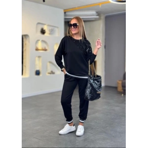 Kadın Modal Kumaş Payetli Sim Ve Ribanalı Detay Ikili Takım