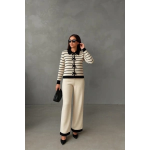 Kadın şerit Detay Bol Paça Pantolun ıkılı Takım