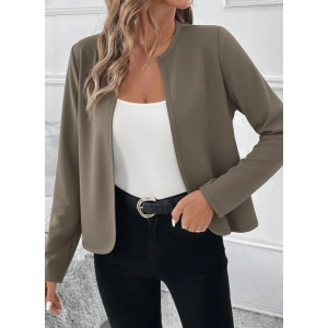 Kadın Uzun Kollu önü Açık Dalgıç Kısa Vizon Ceket