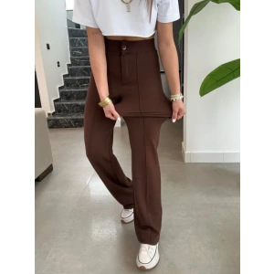 Kadın Yüksek Bel Full Likralı Krep Kumaş Pantolon