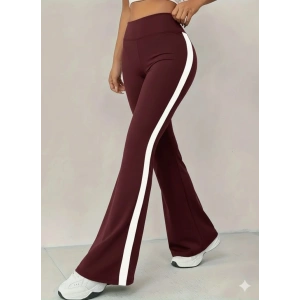 Kadın Yüksek Bel İspanyol Paçalı Yanlardan şerit Detaylı Dalgıç Tayt Pantolon