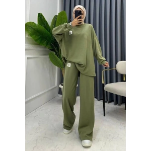 Mint Klasik Fitilli Kazak Ve Pantolon Takım