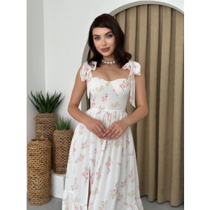 Roseta Bağlamalı Midi Elbise