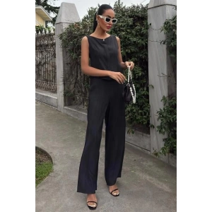 Sıfır Kollu Bluz Batik Desenli Pantolon İkili Takım 10181-08