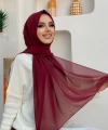 2019 Şifon Şal Bordo