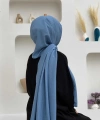 2051 Pamuk Caz Şal Bebe Mavisi