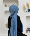 2051 Pamuk Caz Şal Bebe Mavisi