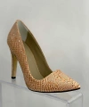6536 Kabartma Desenli Stiletto Somon