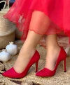6538 Süet Stiletto Kırmızı