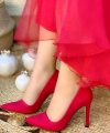 6538 Süet Stiletto Kırmızı