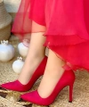 6538 Süet Stiletto Kırmızı