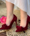 6539 Fiyonklu Stiletto Bordo