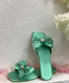6557 Saten Taşlı Terlik Mint