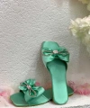 6557 Saten Taşlı Terlik Mint