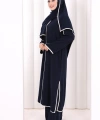 8001-1 Biyeli Pantolonlu Tunik Takım  Şal Lacivert