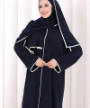 8001-1 Biyeli Pantolonlu Tunik Takım  Şal Lacivert