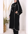 8001-1 Biyeli Pantolonlu Tunik Takım  Şal Siyah