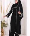 8001-1 Biyeli Pantolonlu Tunik Takım  Şal Siyah