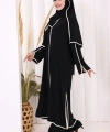 8001-1 Biyeli Pantolonlu Tunik Takım  Şal Siyah