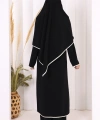 8001-1 Biyeli Pantolonlu Tunik Takım  Şal Siyah