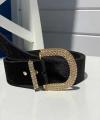 9002 Taşlı Kadife Kemer Gold