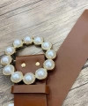 9010 Kalın İncili Kemer Taba