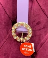 9059 Deri Taşlı Kemer Lila