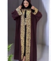 Arapça Harf Baskılı Abaya 70014 Bordo