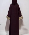 Arapça Harf Baskılı Abaya 70014 Bordo