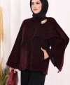 Atkı Detay Leoparlı Panço 70061-1 Bordo