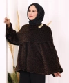 Atkı Detay Leoparlı Panço 70061-1 Kahverengi