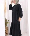 Bağlama Detaylı Elbise 3974 Siyah