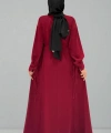 Bağlama Detaylı Elbise 6015 Bordo