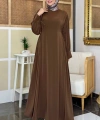 Bağlama Detaylı Elbise 6015 Kahverengi